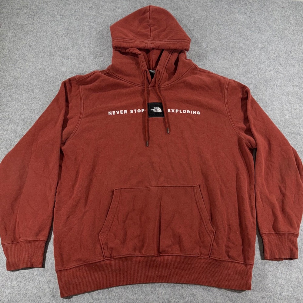 The North Face Mens‎ Never Stop Exploring Hoodie Rust Red Pullover Large